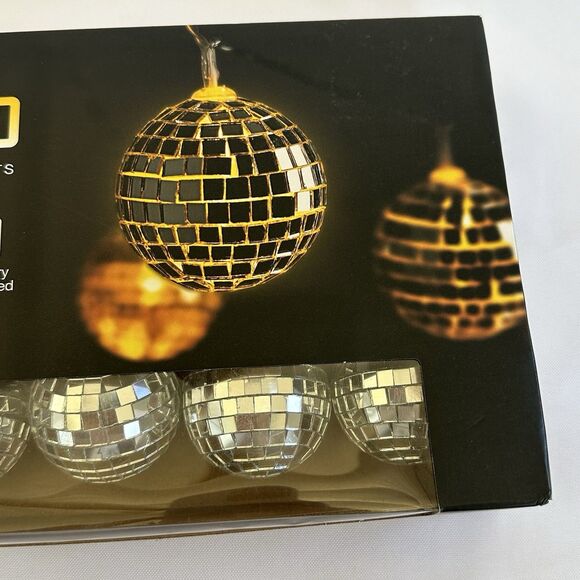 Disco Ball String Lights 10 ct. Warm White 8.5ft. Battery Powered - Picture 3 of 9